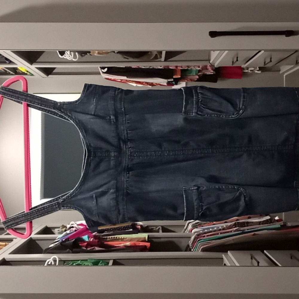 Pocketed denim mini dress